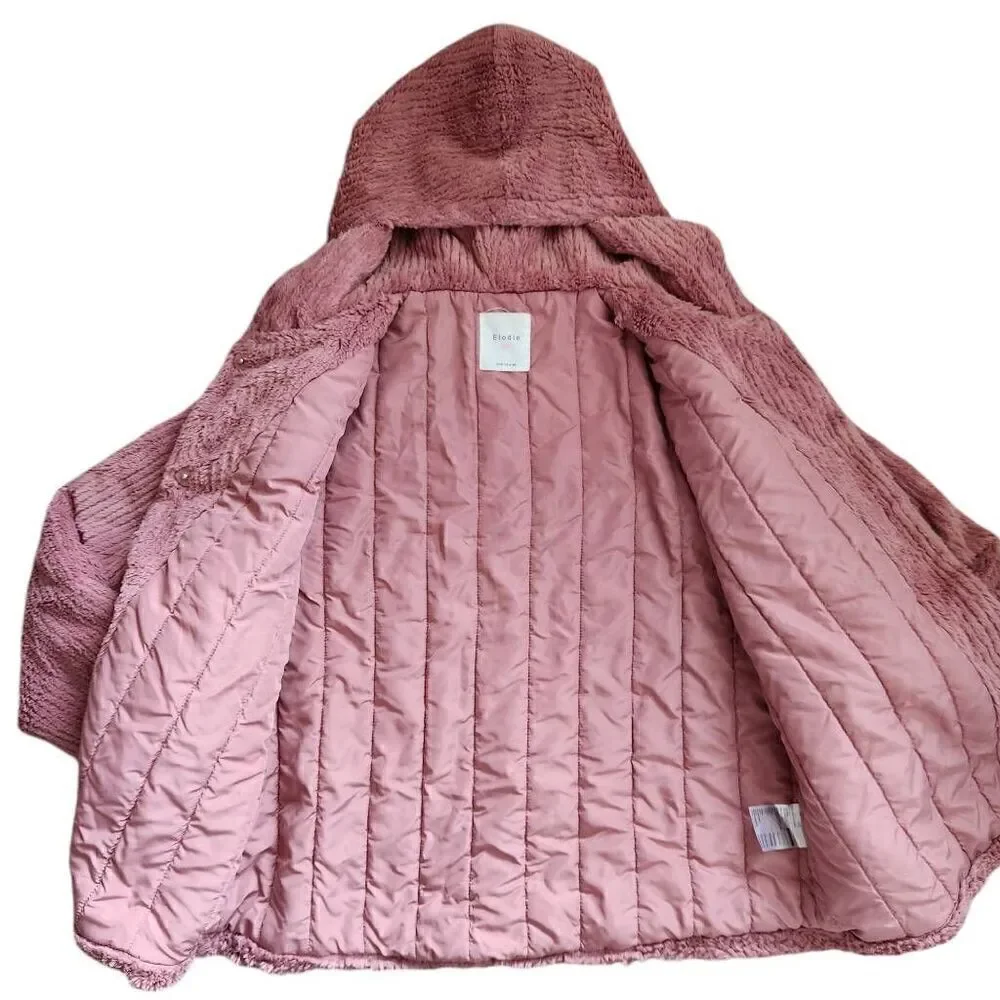 Elodie Jacket Kids Girls XL Fleece Hooded Teddy Nordstrom Snap Outerwear Fuzzy S